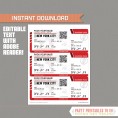 Editable Airplane Boarding Pass (Red)